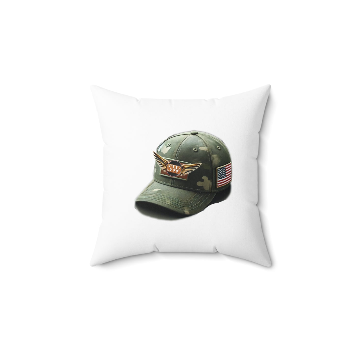 Military Chic Decorative Square Pillow - Unique Home Accent